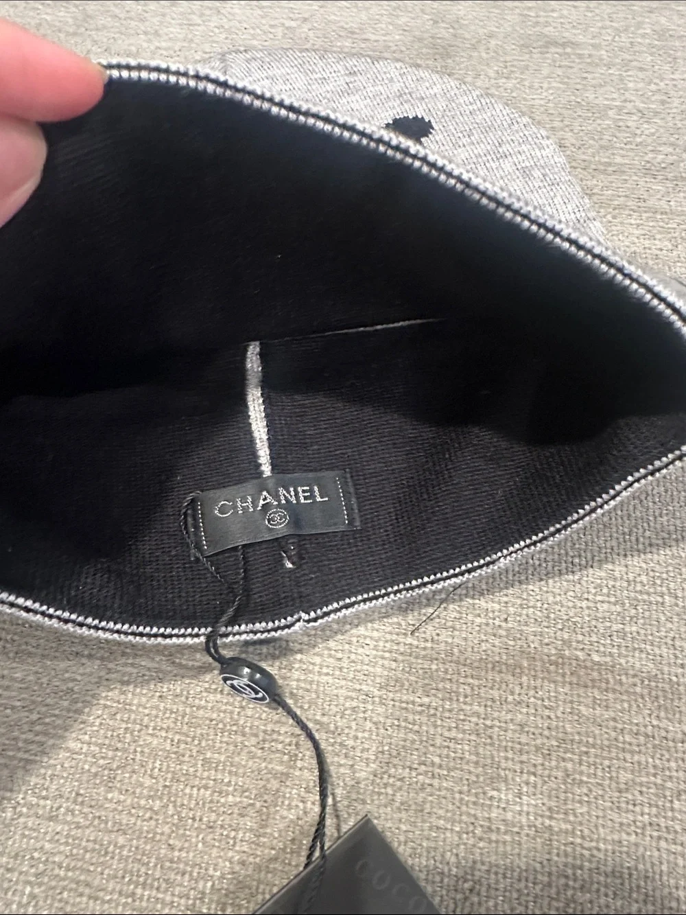 Gray Beanie with Black Logo
